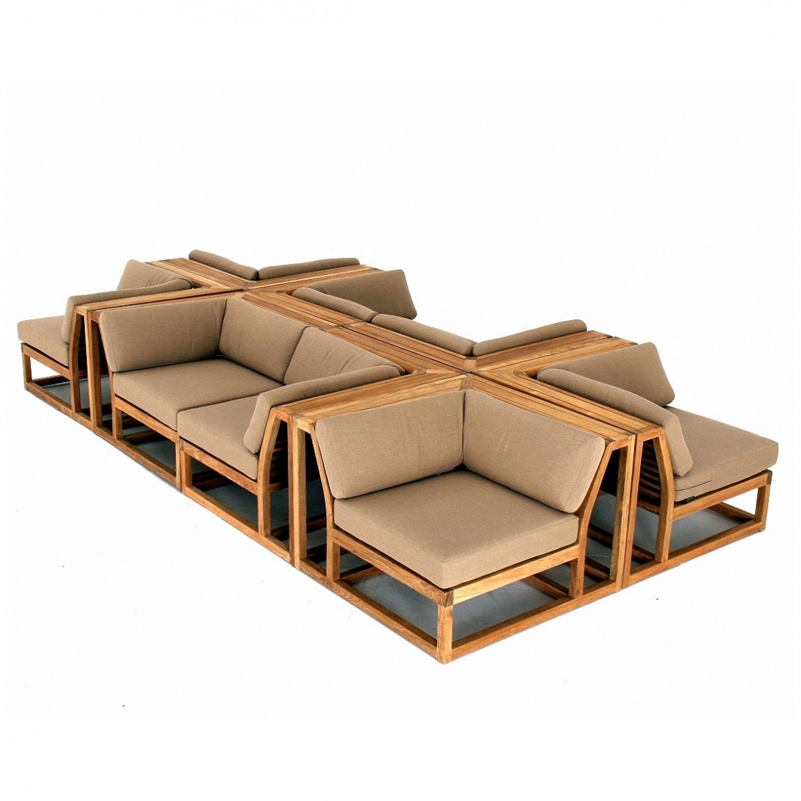 Ontario Teak Sofa 8 piece Lounge Set Corner Component