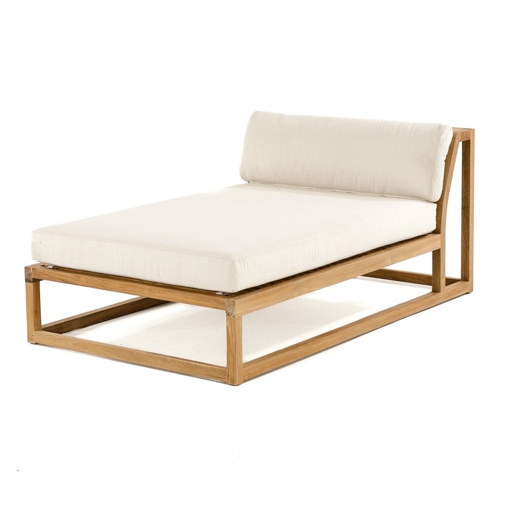 Brook Teak Wood Lounger Sectional With Cushion