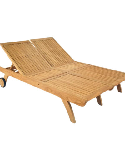 Timmins Teak Outdoor Double Sun Lounger