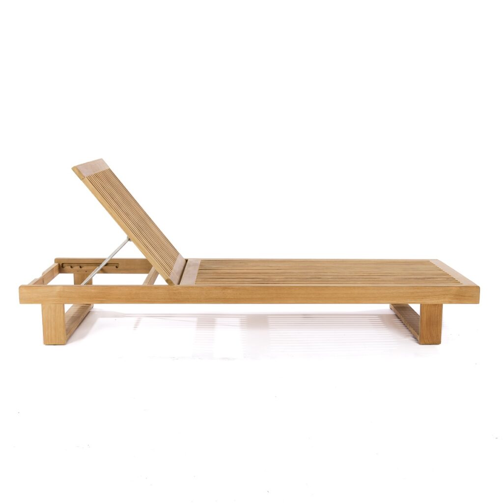 Albert Teak Reclining Pool Lounger with Wheels