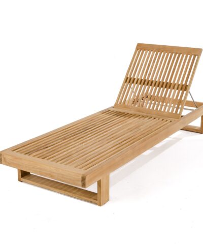 Albert Teak Reclining Pool Lounger with Wheels