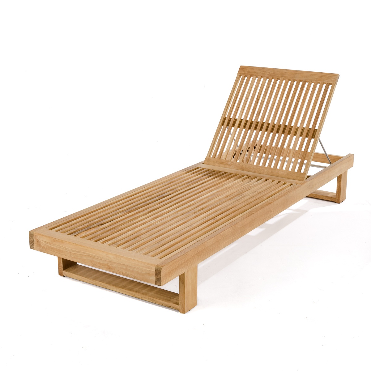 Albert Teak Reclining Pool Lounger with Wheels