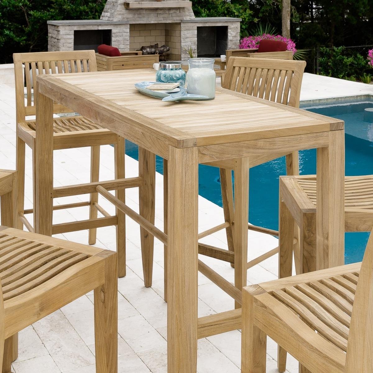 nania-kiru 3 Krefeld Teak Rectangular Bar Table Natural