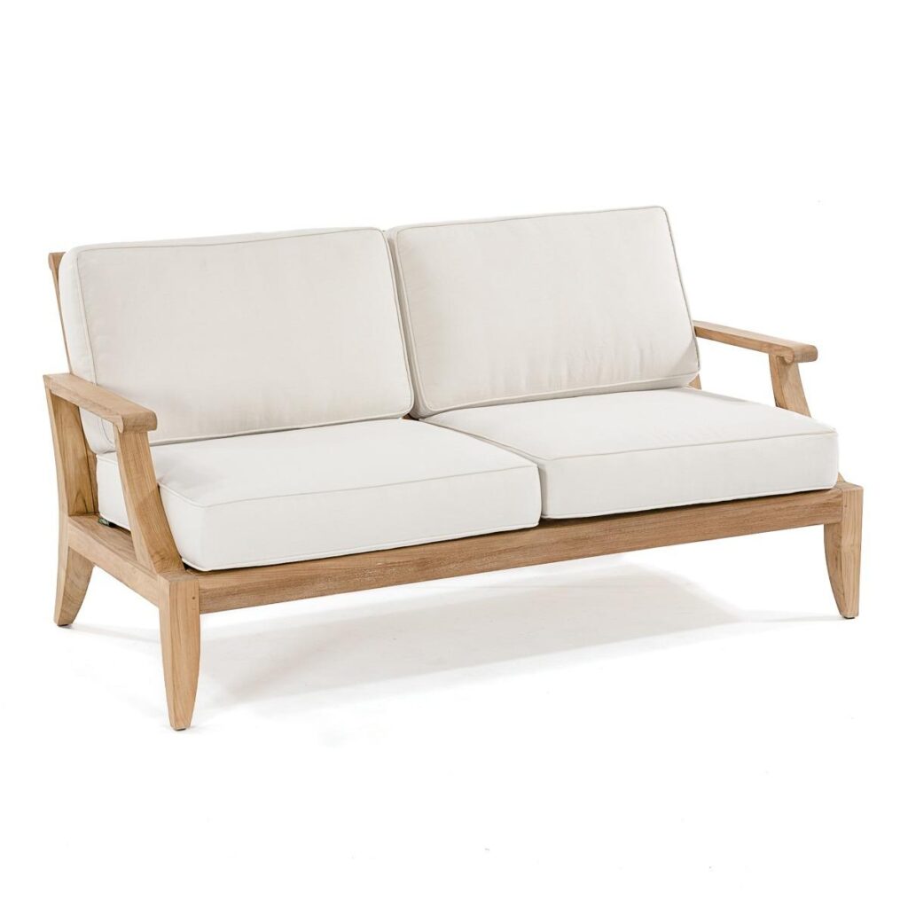 Kiel Teak Outdor Sofa 2 Seater Natural