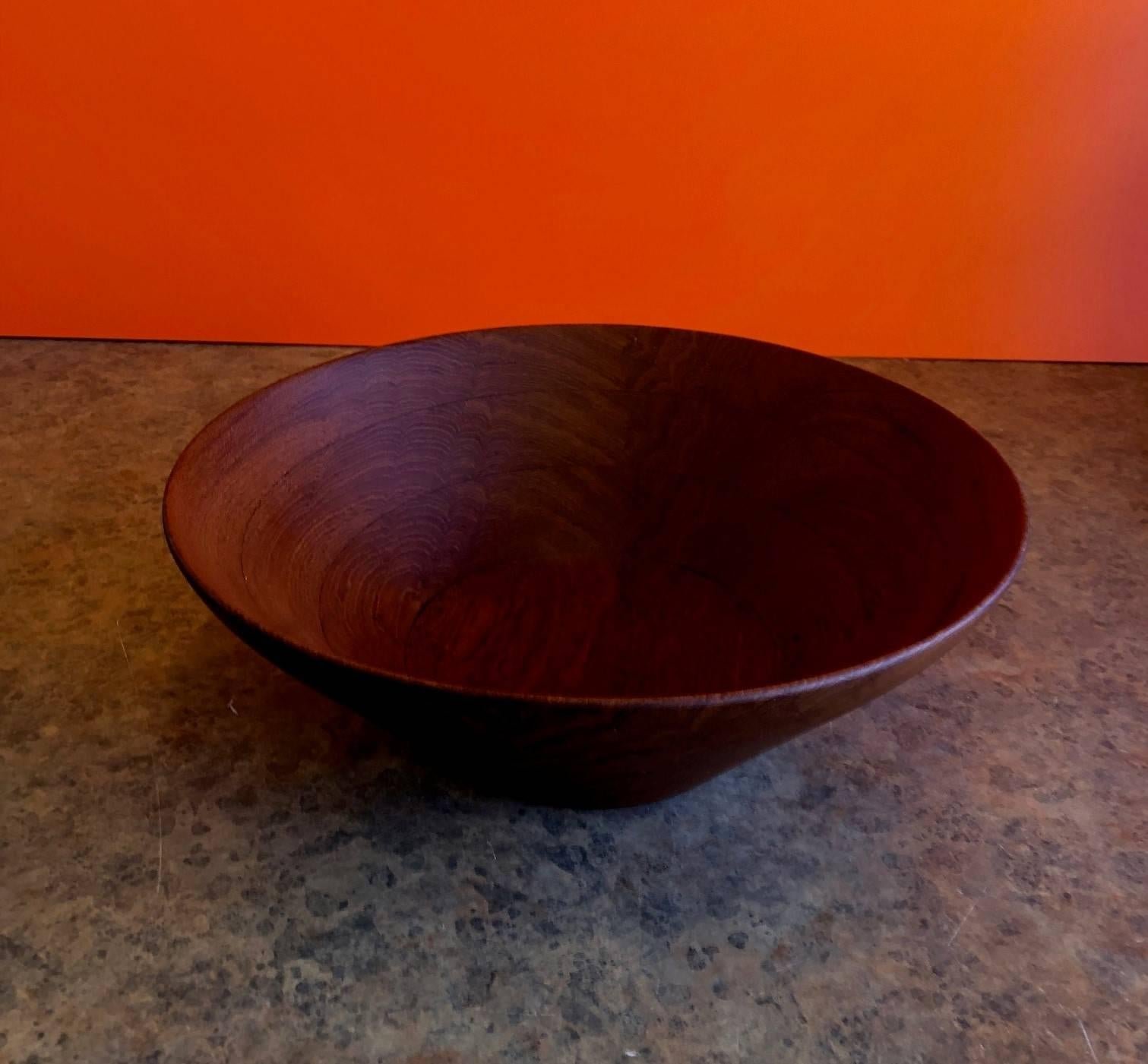 nania-kitr 2 Burbank Modern Staved Teak Bowl