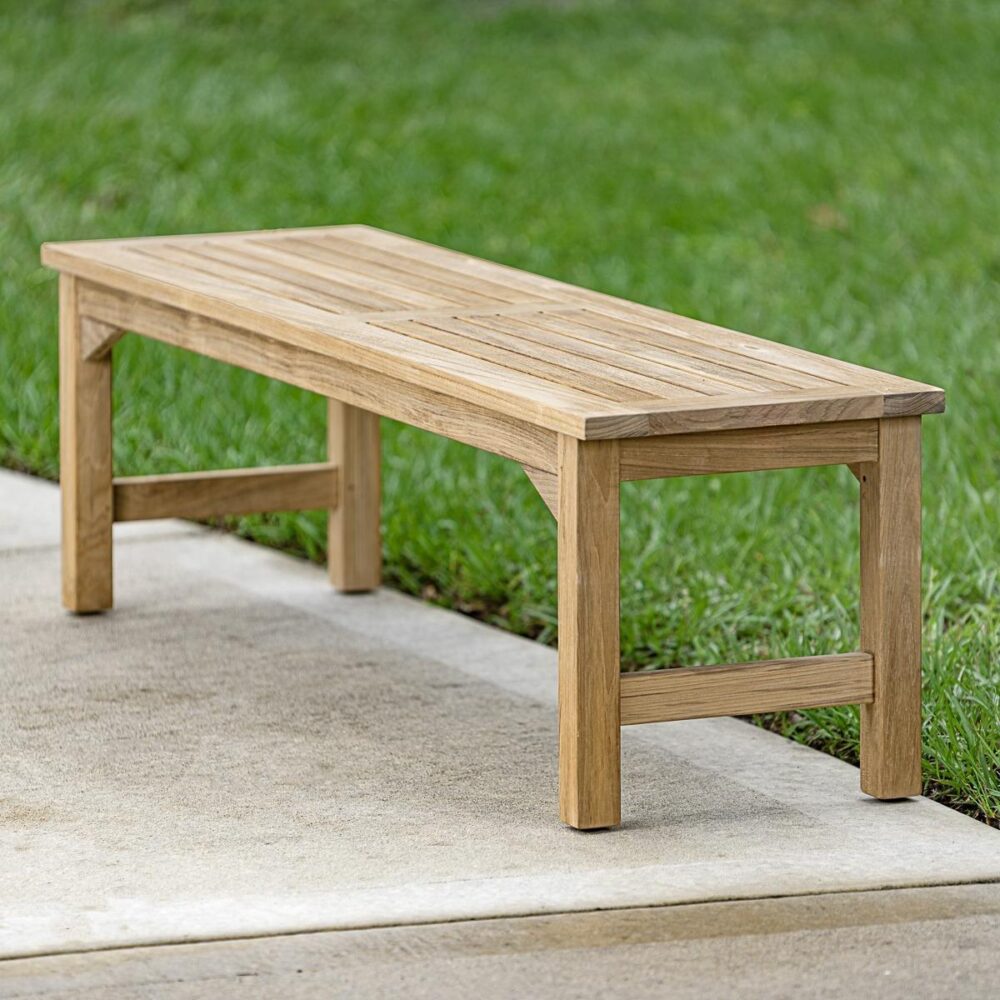 Summerside Teak Backless Bench Natural