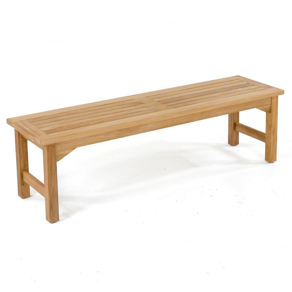 Summerside Teak Backless Bench Natural