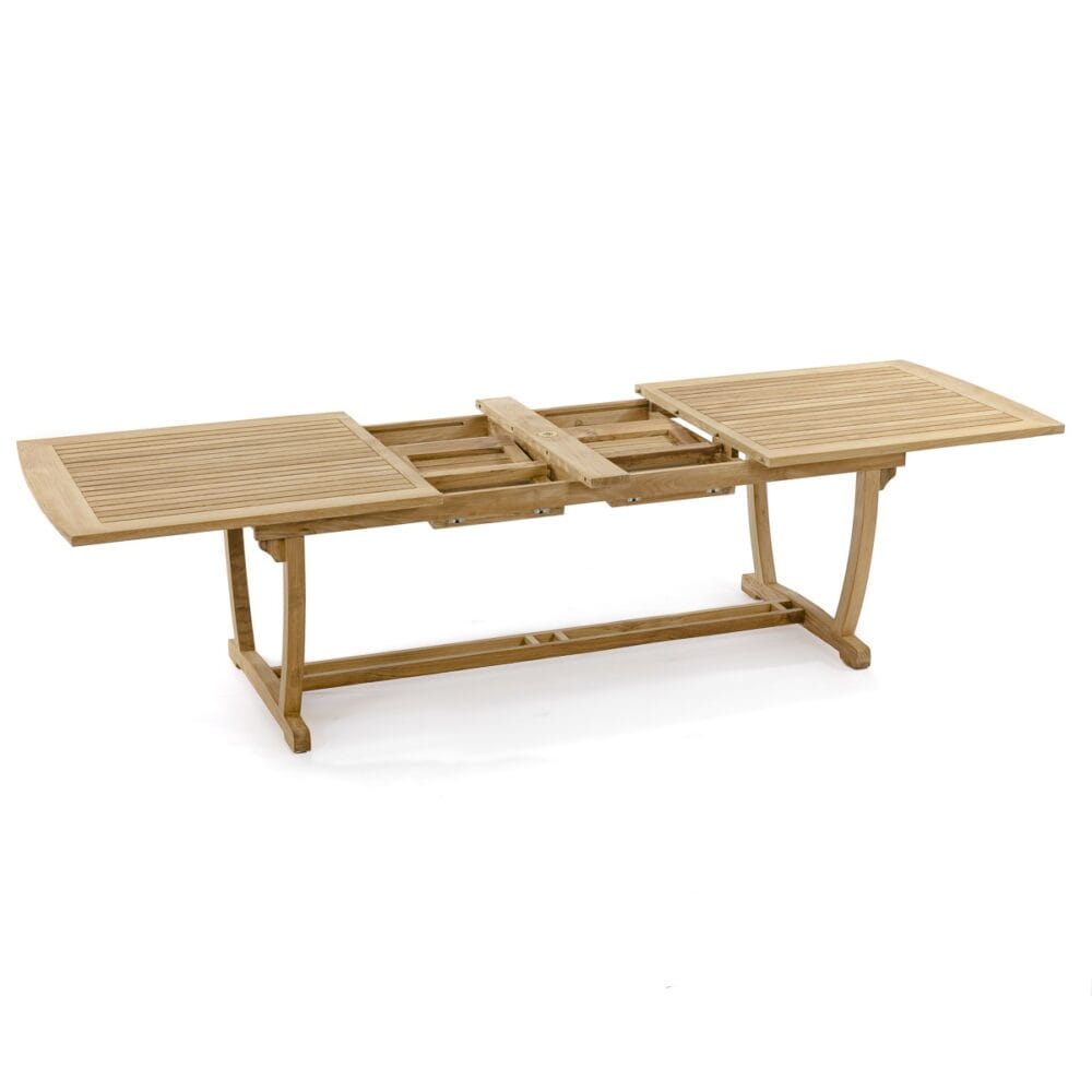 Flin Flon Teak Wood Table Extends Natural