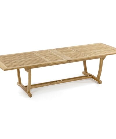 Flin Flon Teak Wood Table Extends Natural