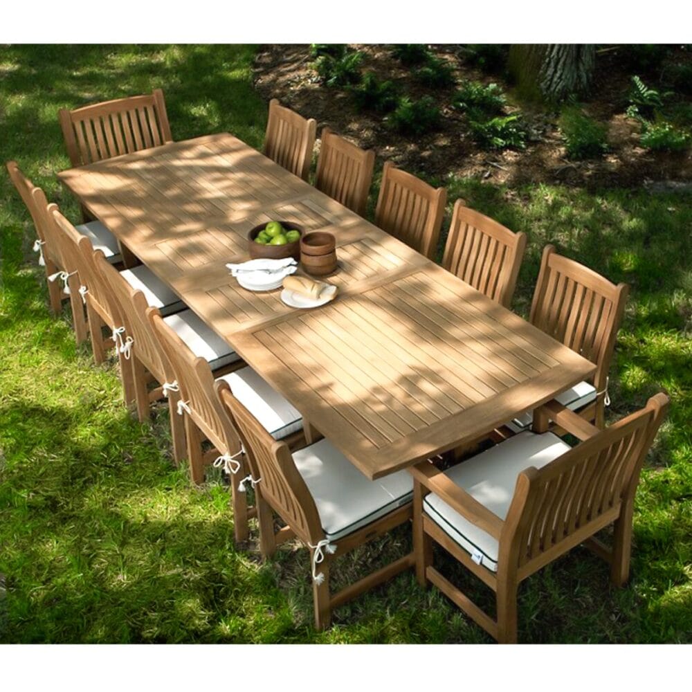 Alma 13pc Teak Rectangular Dining Set Extendable