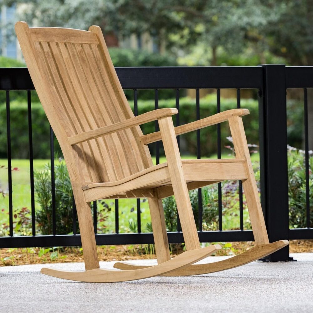 Alberta Teak Outdoor Rocking Chair Natural