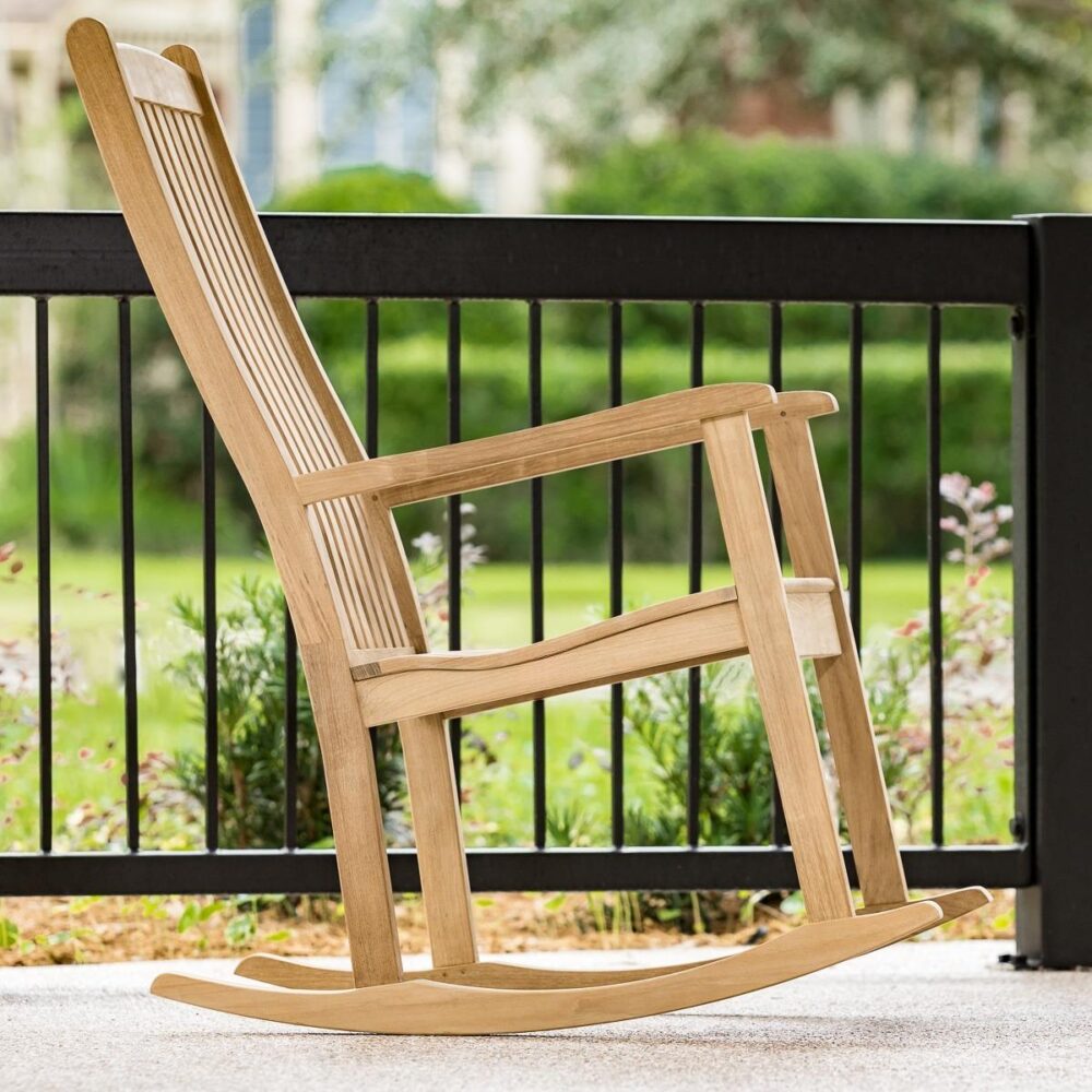 Alberta Teak Outdoor Rocking Chair Natural