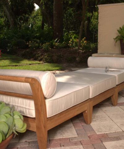 Jena Outdoor Teak Sofa Bench Without Backrest 3 Seater