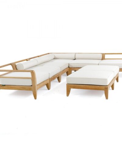 Mainz Teak Sofa Chair Living Set Bersar Cushioned with Table