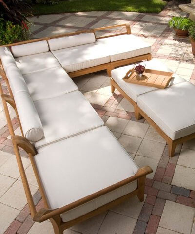 Mainz Teak Sofa Chair Living Set Bersar Cushioned with Table