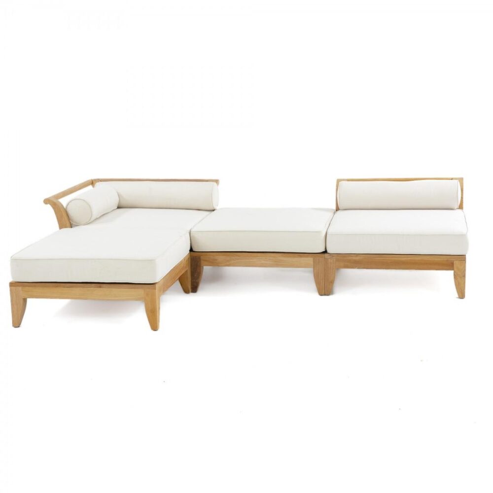 Cottbus Outdoor Teak Lounge Sofa 3 Seater