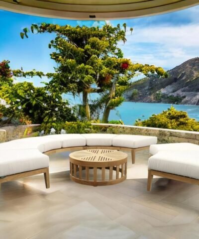 Paderborn Modern Outdoor Teak Sofa Without Backrest
