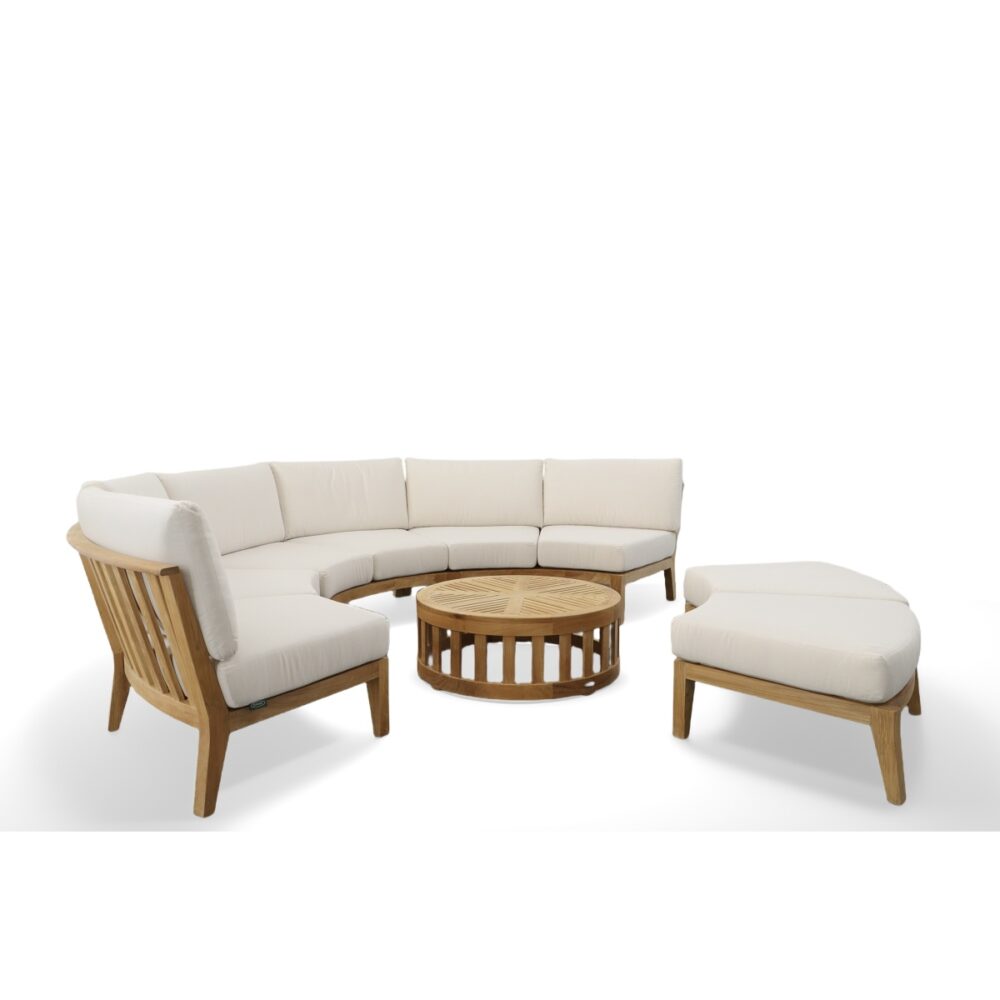 Kaiserslautern Modern Outdoor Teak Sofa 2 Seater