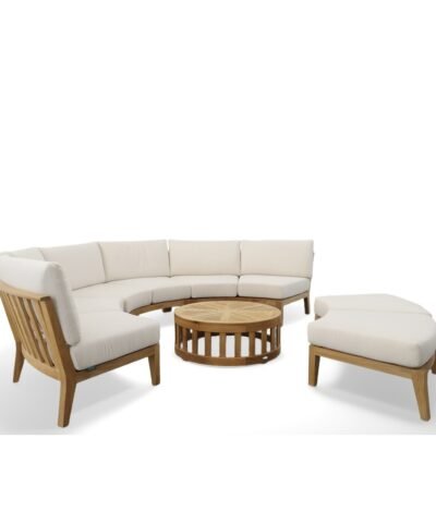 Kaiserslautern Modern Outdoor Teak Sofa 2 Seater