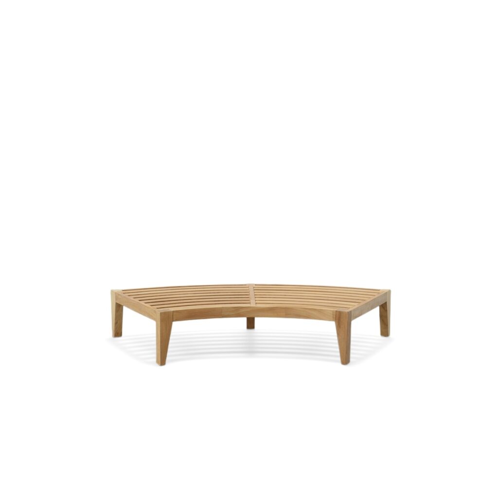 Schwerin Modern Outdoor Teak Sofa Without Backrest 2 Seater