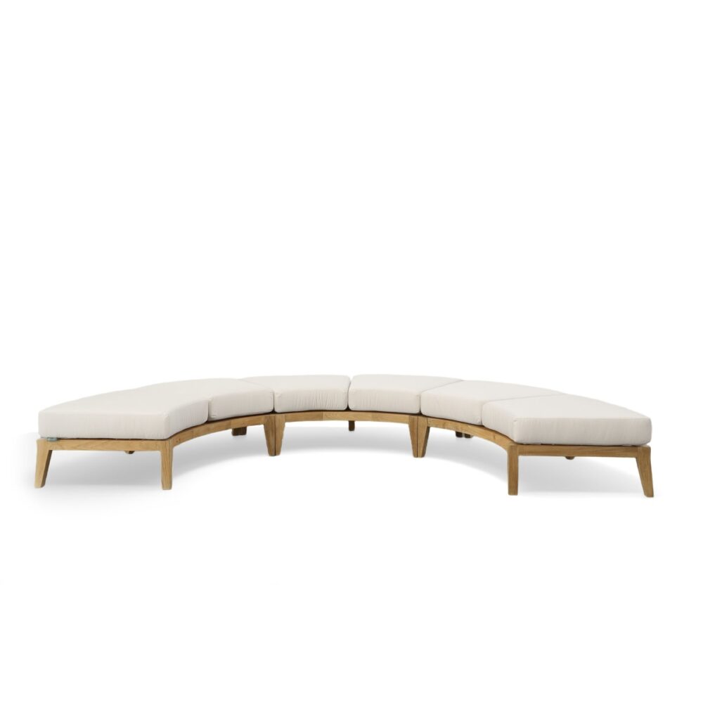 Schwerin Modern Outdoor Teak Sofa Without Backrest 2 Seater