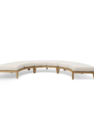 Schwerin Modern Outdoor Teak Sofa Without Backrest 2 Seater