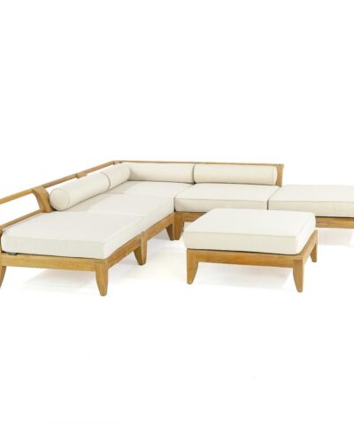 Rostock Teak Sofa Chair Guest Set And Table With Cushion