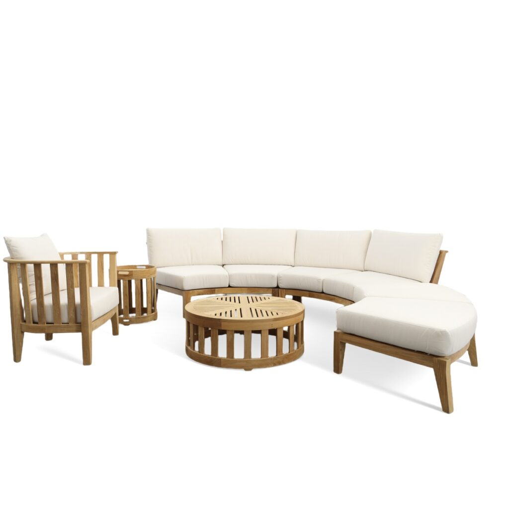 Siegen 6 pc Modern Teak Sofa Sectional Set Deep Seating