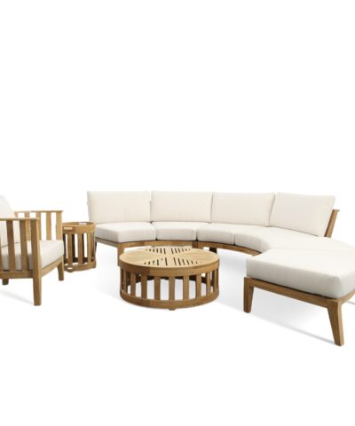 Siegen 6 pc Modern Teak Sofa Sectional Set Deep Seating