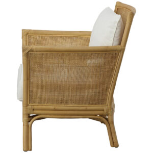 Mataro Natural Rattan Lounge Armchair With Cushion