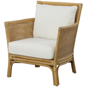 Mataro Natural Rattan Lounge Armchair With Cushion