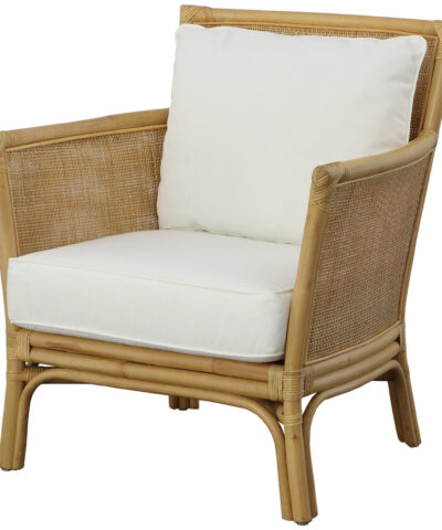 Mataro Natural Rattan Lounge Armchair With Cushion