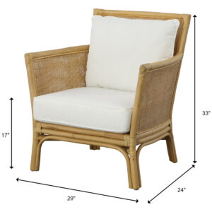 Mataro Natural Rattan Lounge Armchair With Cushion