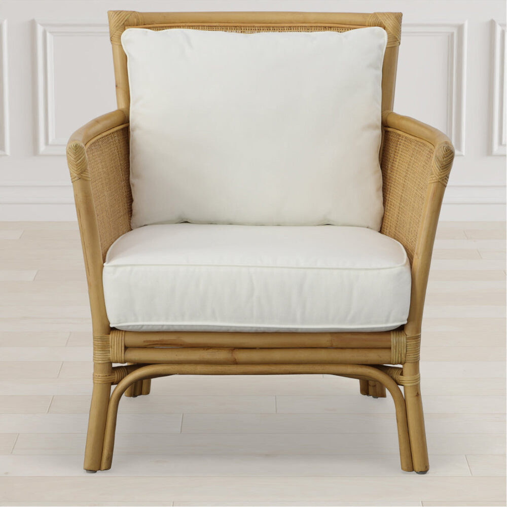 Mataro Natural Rattan Lounge Armchair With Cushion