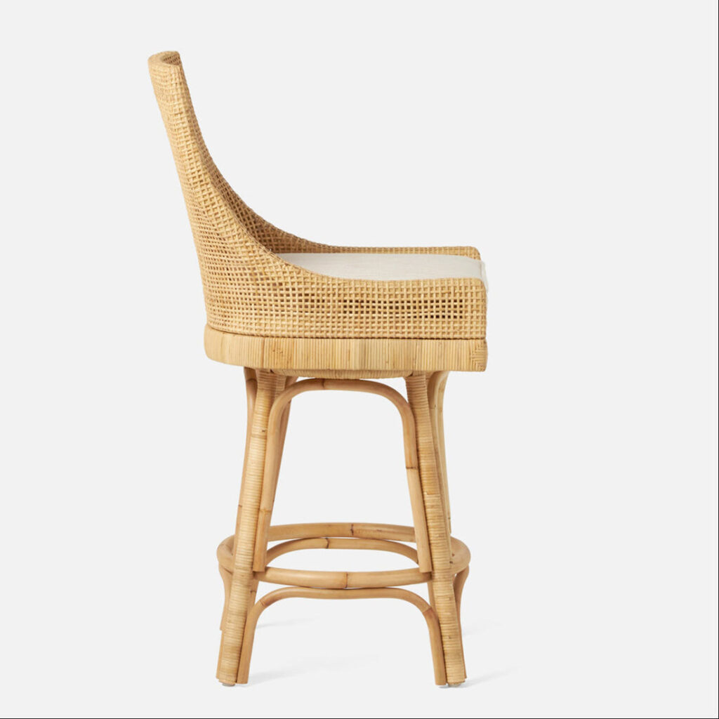 Barakaldo Natural Rattan Wicker Counter Stool