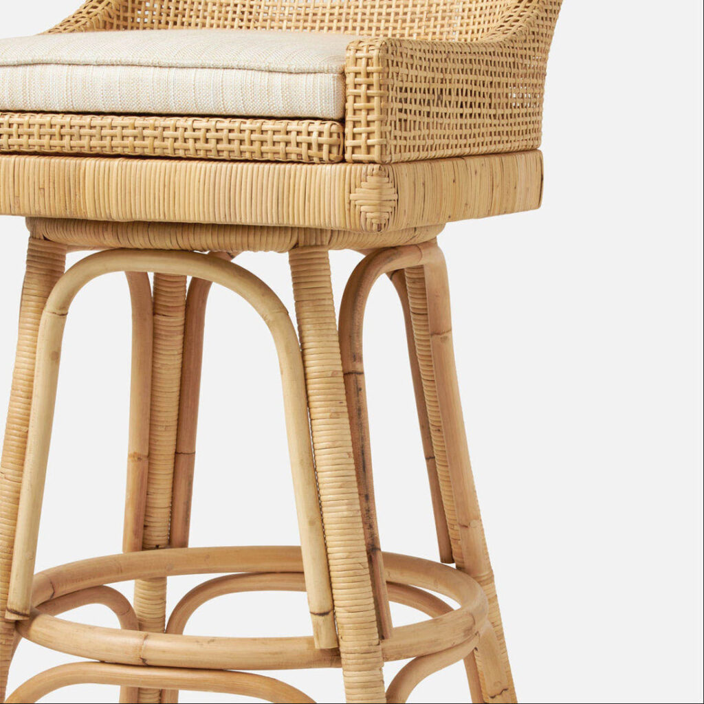 Barakaldo Natural Rattan Wicker Counter Stool