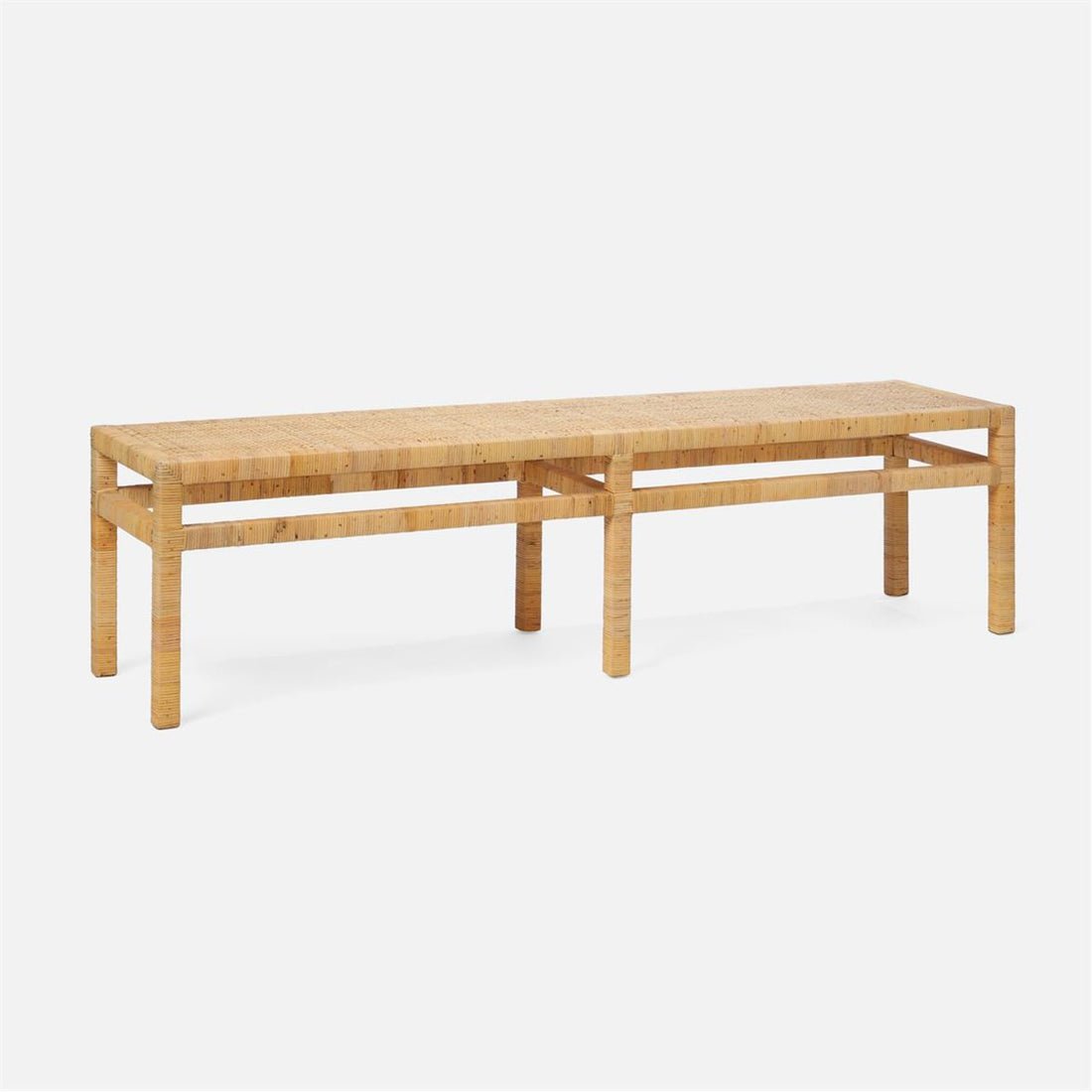 nania-kofg 5 Badajoz Natural Rattan Triple Seater Bench