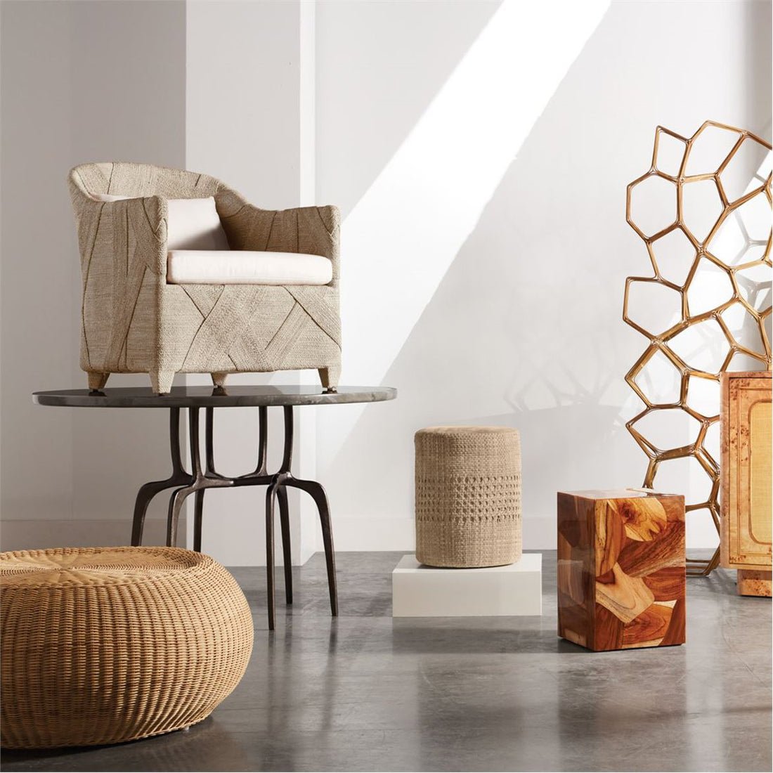 nania-kofh 5 Coloma Natural Round Rattan Coffee Table