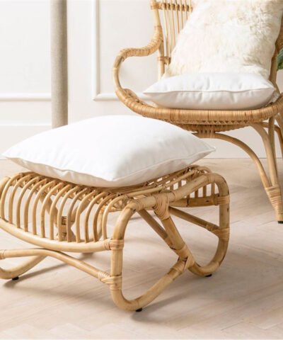 Alcorcon Natural Retro Rattan Foot Stool