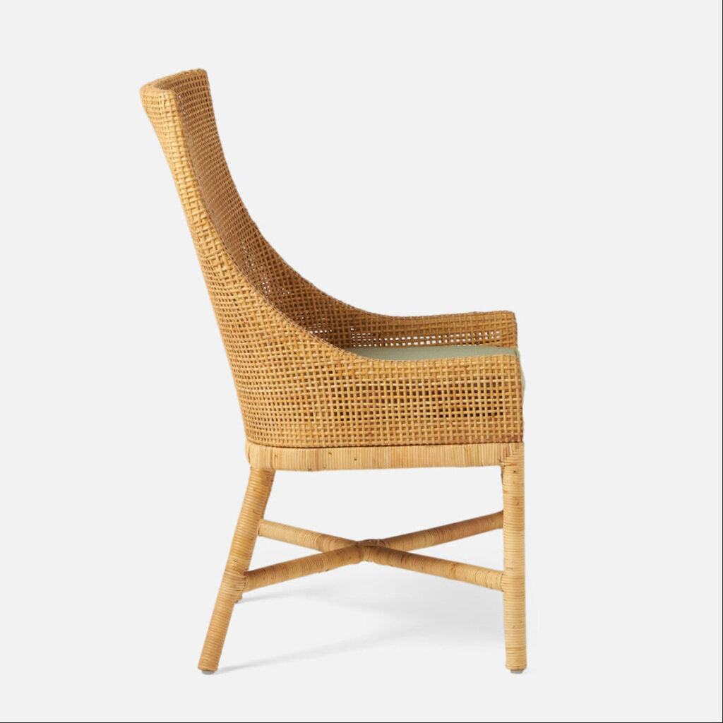 Alcala Rattan Wicker Dining Armchair With Backrest