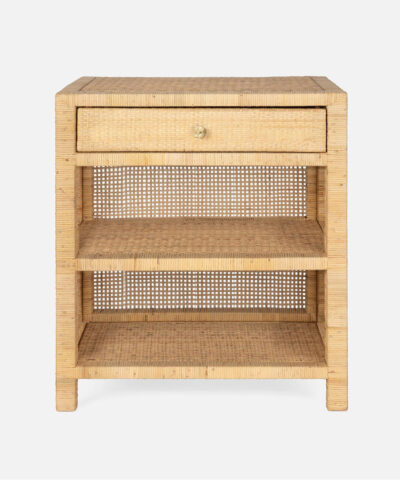 Torrejon Peeled Rattan Nightstand With Drawer