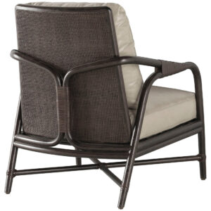 Ipoh Dark Brown Rattan Lounge Chair With Cushion