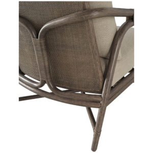 Ipoh Dark Brown Rattan Lounge Chair With Cushion