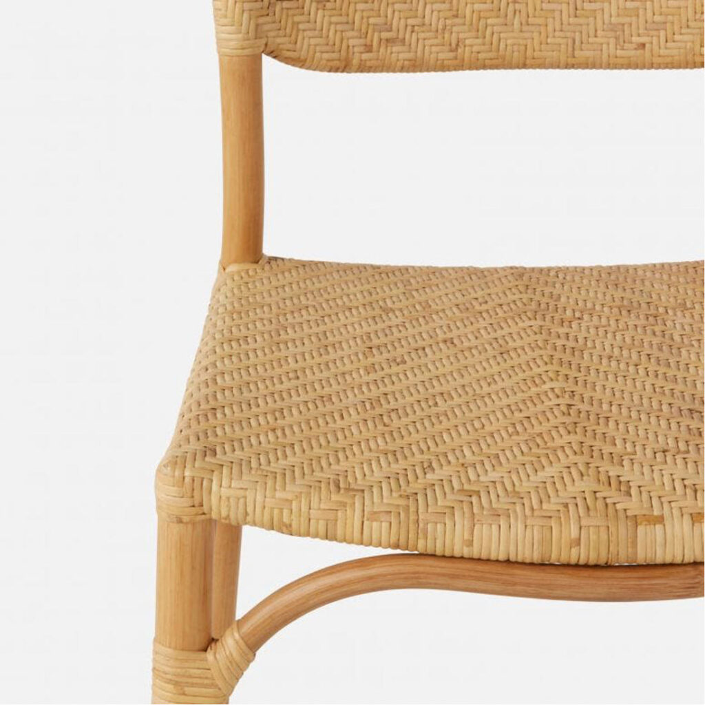 Taiping Rattan Counter Stool with Square Seat and Backrest