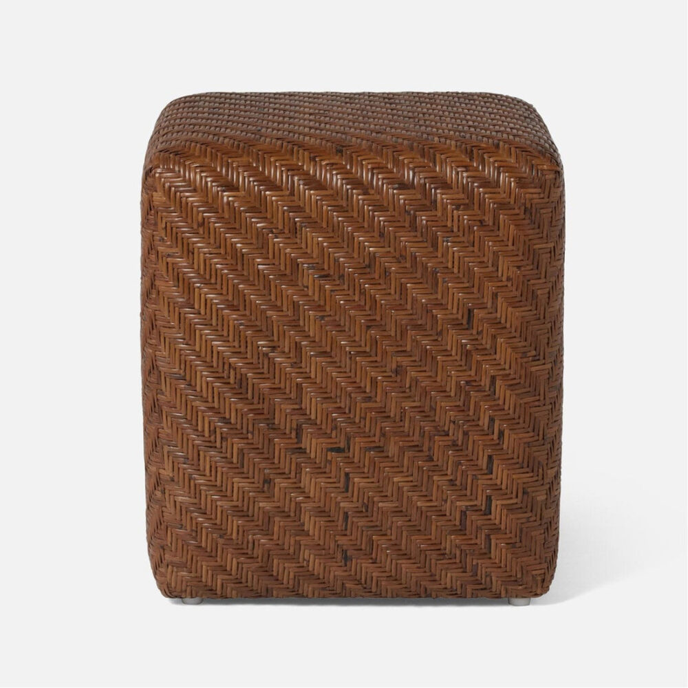 Almería Brown Square Rattan Stool