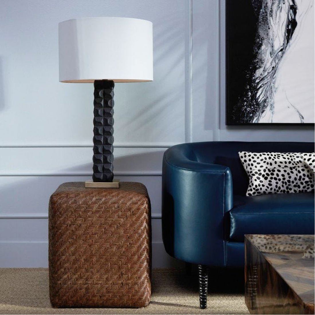 nania-kogu 4 Almería Brown Square Rattan Stool