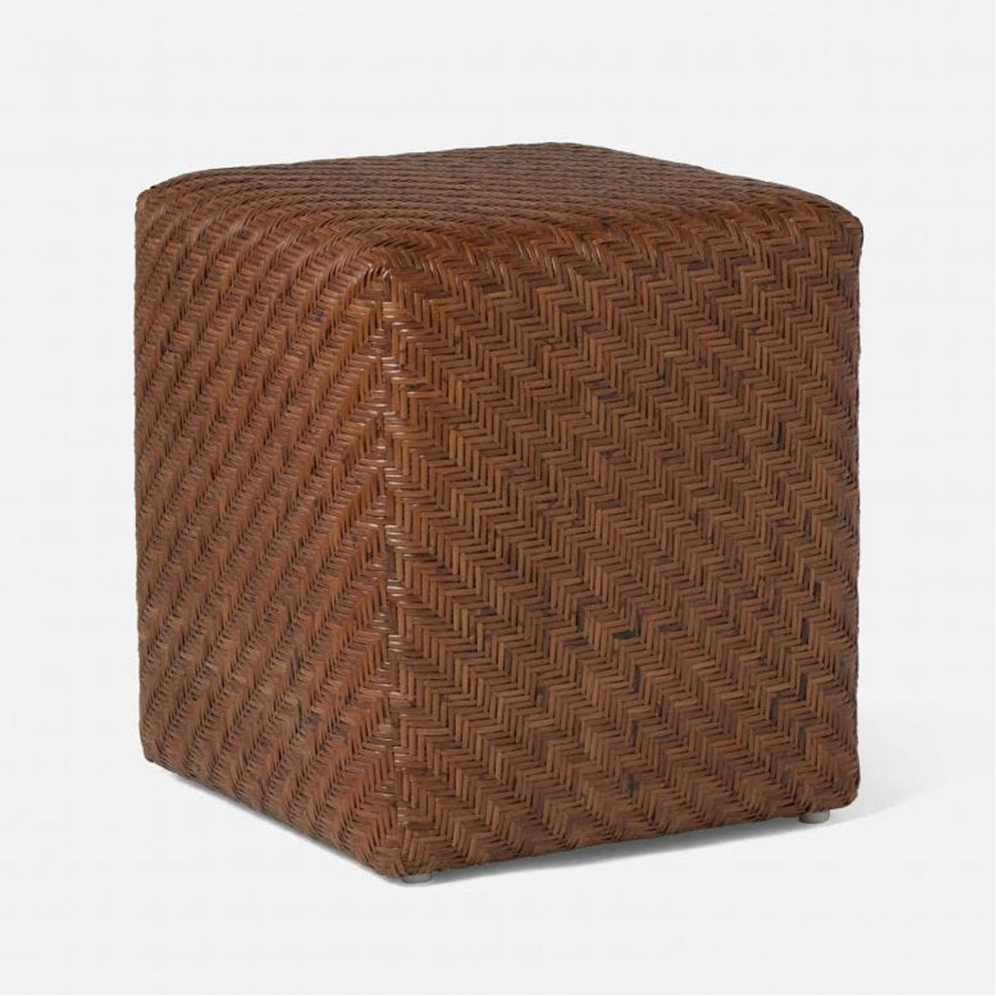 Almería Brown Square Rattan Stool