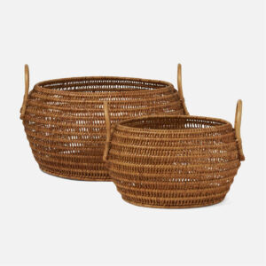 Bintulu Rattan Wicker Basket Set of 2 Natural