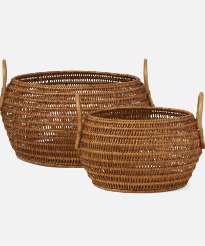 Bintulu Rattan Wicker Basket Set of 2 Natural