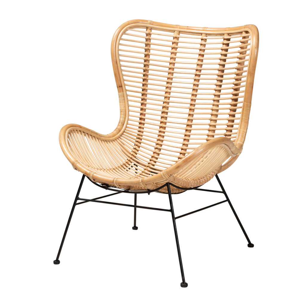 Invercargill Natural Iron leg Rattan Club Chair